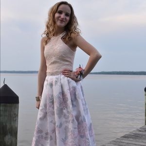 David’s Bridal two piece prom dress